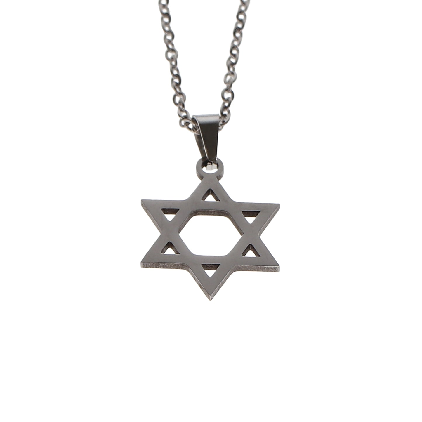 Silver Magen David Pendant Necklace – Stainless Steel