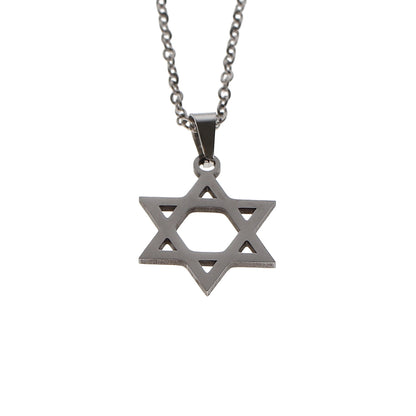 Silver Magen David Pendant Necklace – Stainless Steel