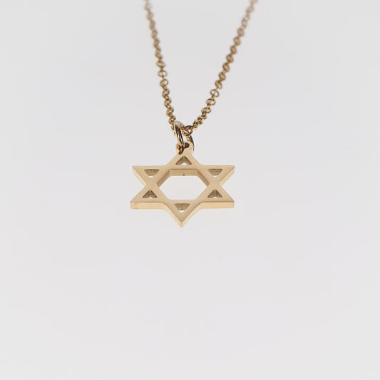360 degree image of small gold stainless steel necklace — every purchase supports HaGal Sheli youth programs in Israel.